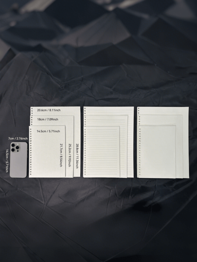 Advanced Thick Refill Notebook Sheets, 60pcs/120pages, Available In A4, B5, A5 Sizes, With Grid, Lined, And Blank Formats To Meet Various Needs. Smooth Paper For Flowing Writing Without Ink Blotting, Suitable For Office, School, Meeting, Accounting, DIY, Life Recording, Fitness Planning, Back To School, And More.