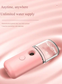 Pulverizador facial portátil de mano tipo nebulizador y mini ventilador, rociador humidificador de agua con brisa fría portátil para uso en el hogar