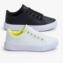 Kit 2 Pairs Of Versatile Boys' High School Sneakers For Everyday Wear With Style - 黑色 - 查看 2