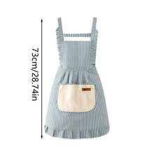 This Apron Features A Women's Striped Design With Pockets, A Fresh And Clean Work Uniform Style Suitable For Kitchen And Home Country Style, Can Be Used For Wiping Hands And Tying Around The Waist. - Multicolor - View 5