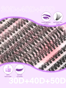 640PCS/280PCS Individual Lash Clusters High Capacity 30D+40D+50D D Curl 9-16mm DIY Lash Clusters Natural Look&Extra Thick&Wispy&Ultra Soft&Super Light Reusable Individual Segmented False Eyelashes Eyelash Extension Kit With Makeup Tools Bond And Seal&Lash Tweezers&Lash Brush For Self Use At Home Or On-The-Go For Daily Life&Wedding&Dating&Party&Music Festival&Halloween - 黑色 - 查看 6