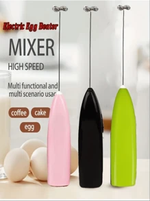 Halfautomatische handmatige melkopschuimer/garde van roestvrij staal, handmatige drukmixer voor koffie, melk, room en eieren - Ongeladen keukengereedschap voor bakken en koken - Gebruiksvriendelijke handmixer voor koken en bakken - Efficiënt mengontwerp voor bakken en melkschuim, Duurzaam roestvrij huishoudelijk keukengereedschap, Stijlvol ringvormig handvat in willekeurige kleur