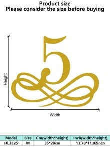 1PC Rustproof Wrought Iron Wall Art - European Vintage Baroque Golden Decorative Painting Artistic Letter Wall Mura Room Decor Bedroom Decor Home Decor Wall Decor