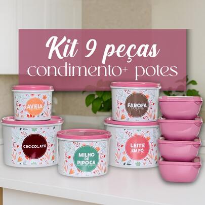 Kit de Condimentos com 9 Peças – Praticidade  para Sua Cozinha
