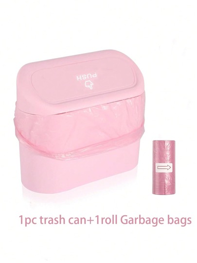 Car Trash Can With Lid , Leak-Proof, 1pc Trash Can + 1 Rolls Of Garbage Bags, Car Storage Box, Car Organizer, Car Side Door Hanging Storage Box, Mini Creative Car Trash Can, Portable Hanging Trash Can For Vehicle Organization, Suitable For A Wide Range Of Vehicle Models, Car Interior Accessories