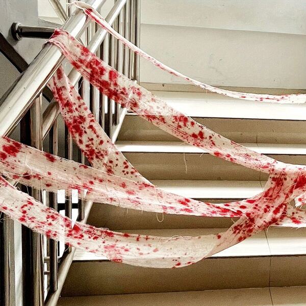 Meter Halloween Blood Stained Gauze Warning Tape - Versatile Halloween Decoration For Home, Kitchen, And Holiday Celebrations