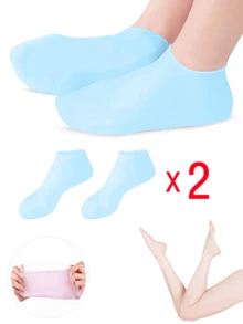 1Pair/1Set Silicone Foot Care Socks, For Dry Cracked Feet Heel And Softening Rough Skin, Foot Care Tools For Women And Men, Ideal For Pedicure, Home Foot Care, High Elastic Absorption Pressure Socks, Suitable For Pairing Massage And Moisturizing Gel Foot Care - Blue - View 19