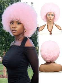 Musik Festival 12 Zoll Afro Krause Schwarz Weiß Pink Blau Lila 613 Grau Braun Synthetische Pony Perücken 70er 80er Jahre Perücken für Frauen und Männer Synthetisches Haar Afro Geflecht Synthetische Perücke mit großem voluminösem und weichem natürlichem Look Voll Pumps Perücke für - Cosplay und Alltagstragen
