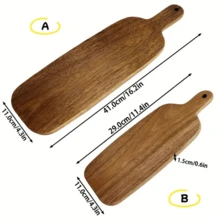1pc Acacia Wood Creative Handled Cutting Boards, Serving Boards, Cheese Boards, Fruit Boards, Steak Boards And Storage Boards - Mocha Brown - View 6