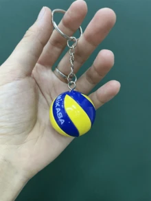1pc Creative Volleyball Keychain, Cute Small Sports Ball Key Backpack Pendant, Fan Gift Accessories - Multicolor - View 8