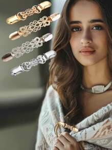 Yanxyad Clips de col de cardigan vintage, pince à la taille pour femmes, broche pour robe et chemise, motif floral argenté et doré pour châle de pull, pince à la taille pour refréner le châle, le cardigan et le col. Broche pour vêtements et cadeaux afin de resserrer la taille du pantalon