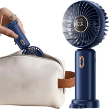 Ultra-Quiet Portable Handheld Fan, 5 Adjustable Wind Speeds, Digital Display Function, Strong Wind Power, USB Charging, Ultra-Long Battery Life, Convenient And Compact, Suitable For Indoor Office And Outdoor Travel, Summer Gifts