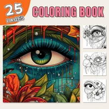 1 Libro da colorare divertente e bello, 25 pagine, per il relax, il sollievo dall'ansia e la concentrazione, una buona scelta per regali di Nuovo Anno, regali di compleanno, regali per vacanze, regali per feste, regali di Natale, regali di Ognissanti, regali per il ritorno a scuola, regali per feste di vacanza, forniture per ufficio e scuola