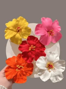 3件套 - 夏威夷花朵发夹，鸡蛋花泡沫发夹，夏威夷热带派对装饰，海滩泳池度假装扮，夏威夷派对用品，新娘婚礼，发饰，爪夹，发夹，发爪，学校用品，发饰 - 3pcs多色 - 查看 8