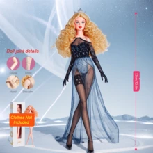 1pc 32cm/12.6in Gift, Realistic Collection BJD MJD Super Model Doll, 12-Joint Movable Doll Figure, Gift, Party Favor, DIY Collectible Doll (Excluding Clothing) - Blonde Curly Hair - View 6