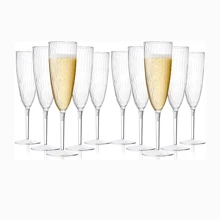 6-Ounce Clear Champagne Glasses, Disposable Cups Suitable For Parties, Weddings, Banquets, Family Holidays, Picnics, Cocktails, Mimosas, Bars, Engagements, Thanksgiving, Christmas, And Baking