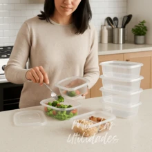Kit With 10 Transparent Containers For Food And Refrigerator Organization - 無色 - 查看 2