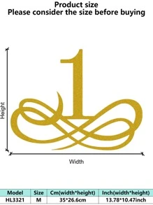 1PC Rustproof Wrought Iron Wall Art - European Vintage Baroque Golden Decorative Painting Artistic Letter Wall Mura Room Decor Bedroom Decor Home Decor Wall Decor