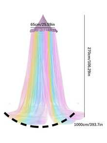 1 件装 多彩梦幻圆顶蚊帐，圆柱形双人床帐，彩虹天篷床帘全尺寸天花板，圆顶床网帐篷，公主床装饰公主帐篷床帘窗帘床罩，家用窗帘房间床网
