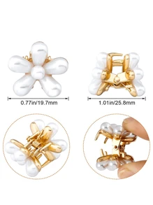 10 Stücke künstliche Perlen Einzelblumen kleine Haarspangen, bezaubernde Blumen Haarklammer, Haarklammer zum Clip für Pony, Dekorationsklammern für Haare, Haarklammer, Haarklammer
