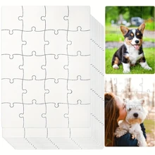 20pcs/Pack Blank White Puzzle, Sublimation Puzzle Craft, White DIY Customizable Puzzle, Suitable For Heat Press & Heat Transfer Puzzle Crafting
