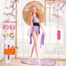 1pc 32cm/12.6in Gift, Realistic Collection BJD MJD Super Model Doll, 12-Joint Movable Doll Figure, Gift, Party Favor, DIY Collectible Doll (Excluding Clothing) - Blonde Curly Hair - View 2