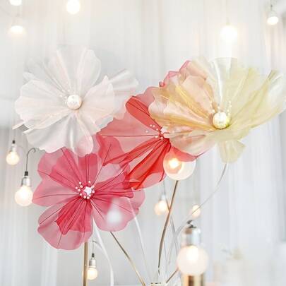 1 件 50 厘米仿真花装饰，适用于婚礼派对、户外节日装饰、花园、新娘婚礼、单身派对、酒店橱窗装饰