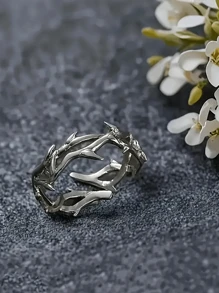 1 Stück Vintage-Stil offener Fingerring für Herren, modischer Punk-Knöchelring, verstellbar, für Single-Männer geeignet, Dorndesign