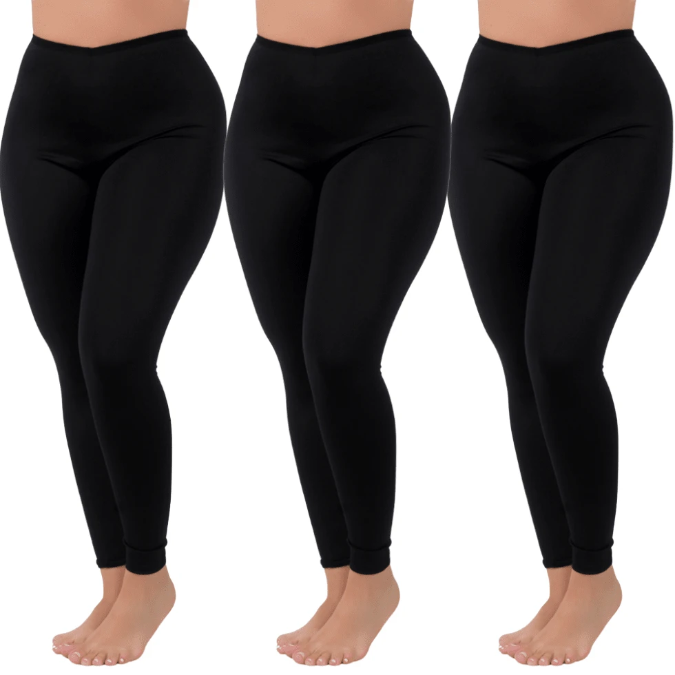 Kit 3 Thermal Pants Cold Winter Second Skin Lining Petticoat No Marks Prevents Transparency - 黑色 - 查看 1