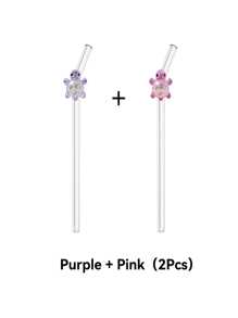 1 pièce/1 set de paille en verre design de dessin animé coloré tortue, paille en verre réutilisable coudée, pour smoothies, lait thé, jus, cocktails, boissons froides, café, fournitures de fête, camping/voyage/été/vacances/cuisine, fournitures scolaires