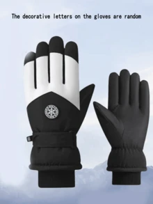男女通用滑雪手套，防水防风，加厚抓绒保暖手套，适合户外运动、骑行、自行车、冬季穿着，随机字母设计，也适合旅行、节日、派对、露营等场合。 - 秋冬季時尚保暖滑雪手套 - 查看 12
