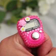 Set de 3 a 6 piezas Contador digital portátil con forma de flor, contador de anillo de estilo árabe de colores