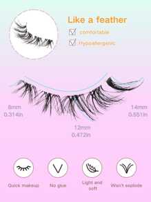 5 pares de pestañas rusas cruzadas suaves, efecto 3D, curvatura D, longitud de 8-14 mm, aspecto natural y esponjoso, pestañas postizas completas adecuadas para Halloween, fiestas y uso diario