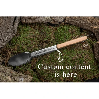 Personalized Stainless Steel Grill Tongs, Ideal As A Father's Day Gift, Father's Day Dad Gift, Men's Gift, Husband Gift