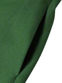 女士优雅派对太阳裙深绿色/黑色/玫红色/驼色，时尚 V 领无袖口袋 A 字裙 - 适合休闲外出派对日常通勤