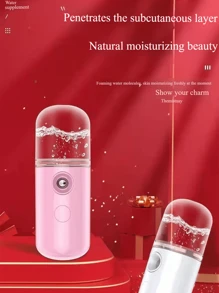 Pulverizador facial portátil de mano tipo nebulizador y mini ventilador, rociador humidificador de agua con brisa fría portátil para uso en el hogar