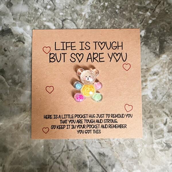 1pc Colorful Resin Cartoon Bear Pocket Ornament - Inspiring Decor For Birthday, Wedding, Special Occasions, Ideal Home & Room Decoration Gift