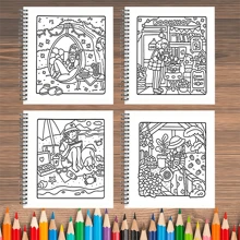 Comfortable Coloring Books For Girls, For Home Relaxation Moments, Spiral Binding: 20 Pages (100g Paper), Non-Leakage, Ideal Relaxation Gift For Family And Friends, Suitable For Birthdays, Parties, Festivals, Relaxation Activities | Unique Illustrations | Bold Coloring Designs, Recommended For 4+ Years Old Teenagers,Back To School,School Supplies