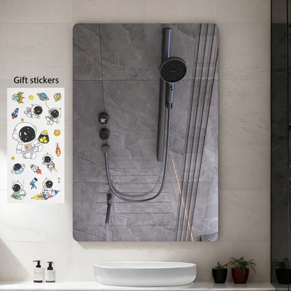 1 Stück Rechteckiger Spiegel "Küstenbrise" mit 40cm/15,74in * 60cm/23,62in und abgerundeten Ecken, leicht und unzerbrechlich, bohrerfreie Montage, geeignet für Wohnzimmer, Schlafzimmer, Tür, Badezimmer, Fitnessstudio, Tanzstudio, aus innovativen nicht-gläsernen, nicht-leuchtenden und nicht-elektrischen Materialien hergestellt