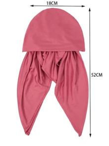 1件新款欧美风时尚双尾发带帽，纯色化疗帽，双层飞机尾翼设计，适合搭配连衣裙 - A - 查看 6