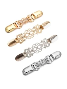 Yanxyad Clips de col de cardigan vintage, pince à la taille pour femmes, broche pour robe et chemise, motif floral argenté et doré pour châle de pull, pince à la taille pour refréner le châle, le cardigan et le col. Broche pour vêtements et cadeaux afin de resserrer la taille du pantalon