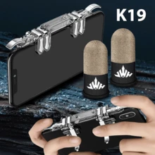 Gaming Trigger Controller, K19 4-Finger 6-Finger Rapid Fire Physical Buttons, Mobile Game Accessories Shooting Assistance Buttons, Flexible Operation, Enhance Gaming Experience [K19+2pcs]