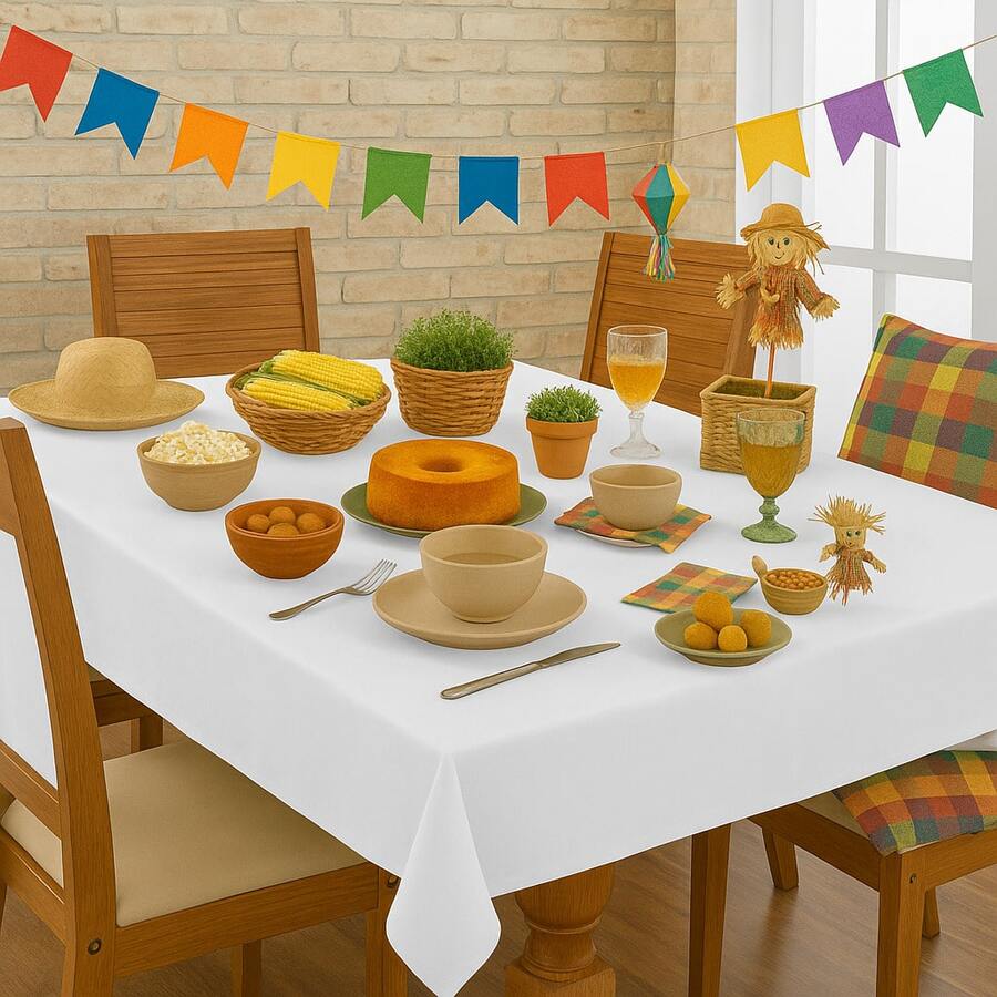 Waterproof Thermal 4-Seater Tablecloth 1.40 M X 1.40 M - trắng - Xem 1