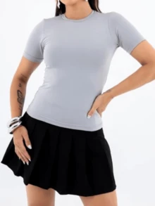 Casual Summer Blouse - 灰色 - 查看 1