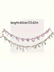 1 Stück Schleifen-Girlanden-Banner, rosa Geburtstags-Party, Schleifen-Party Dekorations-Banner für Bridal-Shower, Hochzeitsgeschenke, Party-Zubehör, Verlobungsvorräte, dekorative Schleifen-Bastelei für Partys, Geschenkverpackung, Hochzeitsdekoration, Do-It-Yourself Accessoires