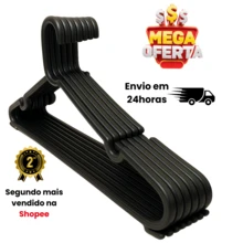 Kit Of 30 Reinforced Black Adult Hangers Premium Line Immediate Shipping - Black - View 1