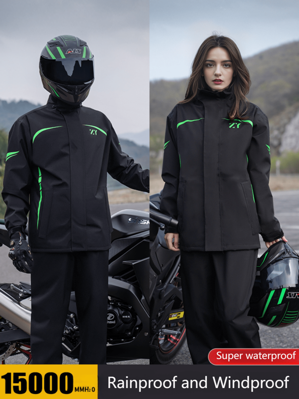 Impermeable de moda, chaqueta impermeable y a prueba de viento, conjunto de impermeable y pantalón de lluvia reforzado para hombres y mujeres, poncho de lluvia resistente al desgaste y antidisturbios, chaqueta de lluvia multifuncional para actividades al aire libre, ciclismo, viajes, escalada, campamento, pesca, de alta calidad y resistente al desgaste, impermeable para motocicleta y refrescante para verano, playa y viaje