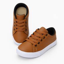 Kit 2 Pairs Of Versatile Boys' High School Sneakers For Everyday Wear With Style - Camel - View 5