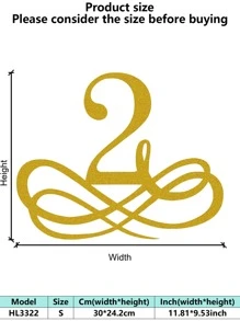 1PC Rustproof Wrought Iron Wall Art - European Vintage Baroque Golden Decorative Painting Artistic Letter Wall Mura Room Decor Bedroom Decor Home Decor Wall Decor