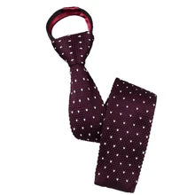 Corbata de punto a rayas con cabeza plana, ajustable, suave y sin nudos, corbata automática con cremallera como accesorio para traje de chico